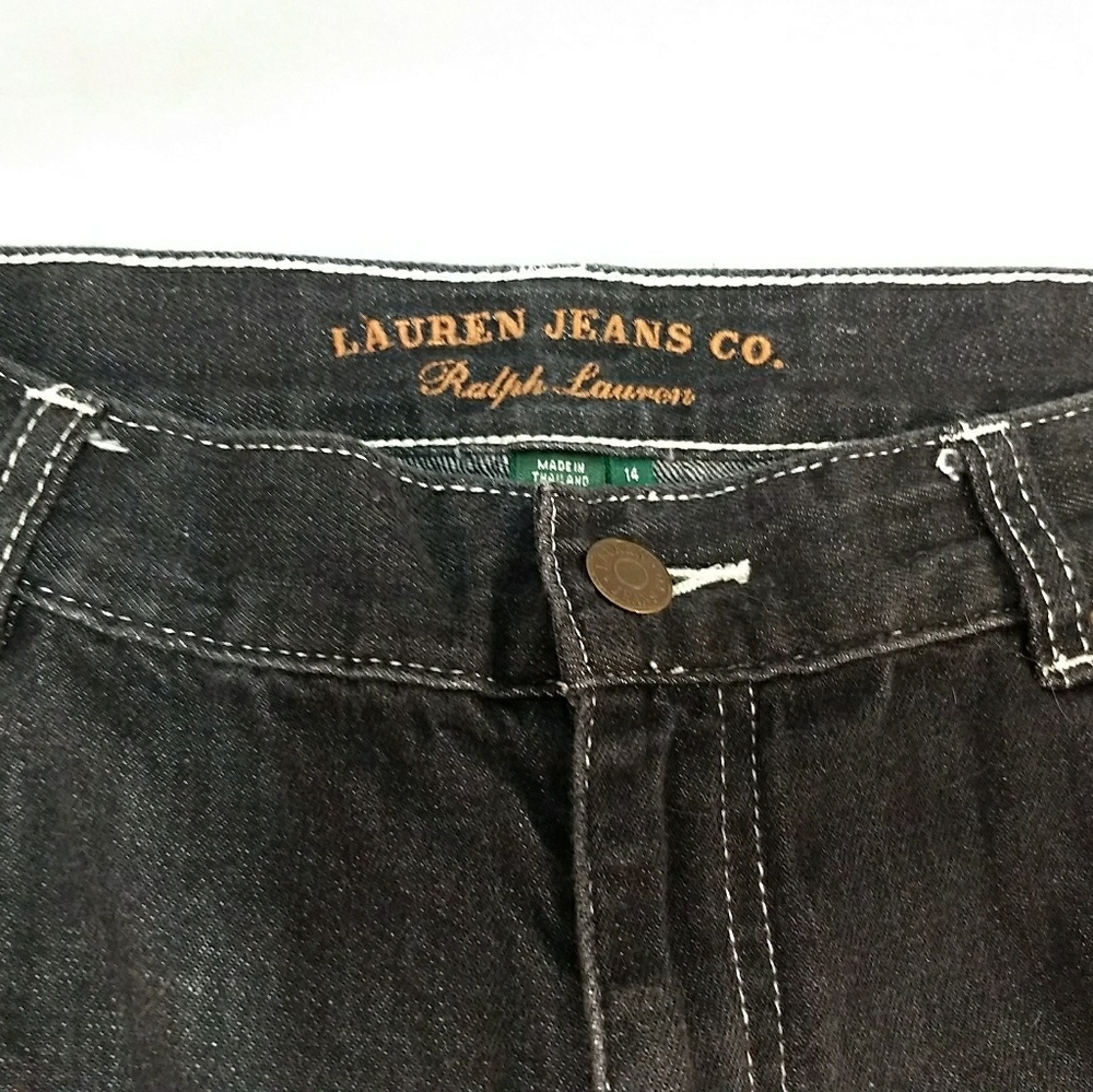 Ralph Lauren Womens Black Denim Jean Shorts 14